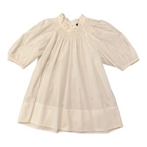 J. Crew Ruffle Neck Short Sleeve Cotton Blouse Size: small